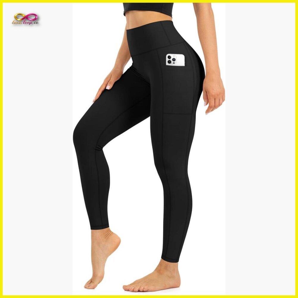 High Waist Leggings Opaque Soft Tummy Control Athletic Pants Yoga Running